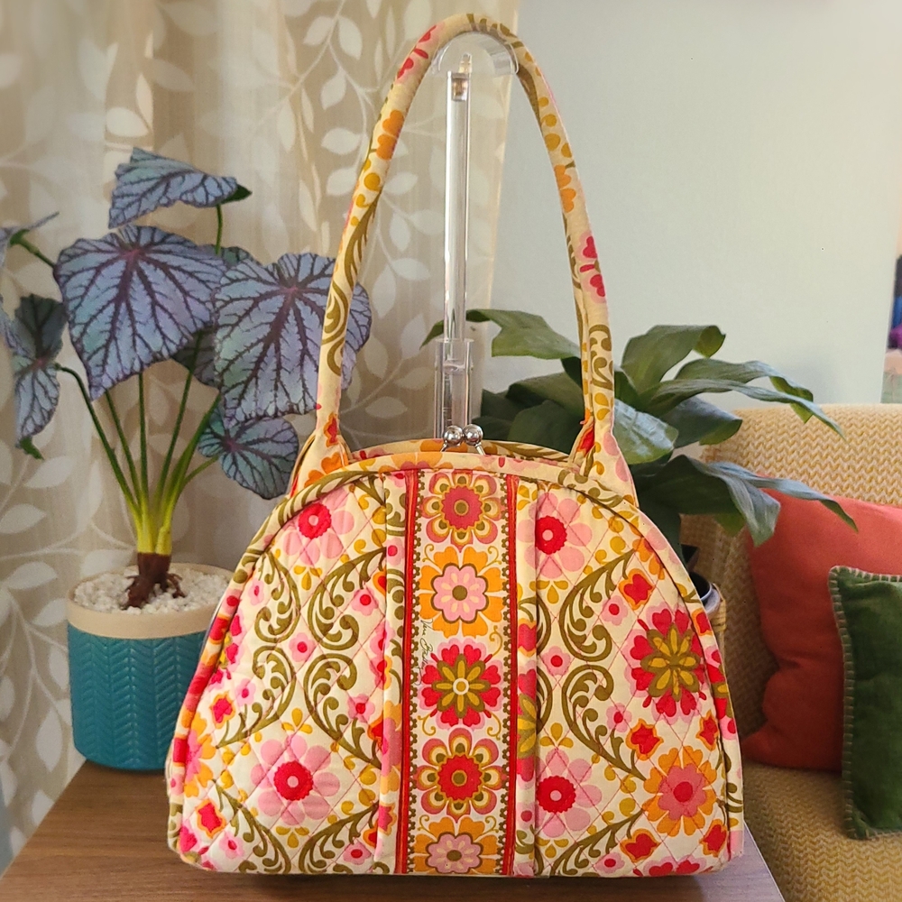 Vera Bradley Kisslock Frame Satchel in Folkloric